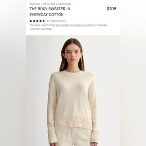 Everlane everyday boxy cotton sweater xxs